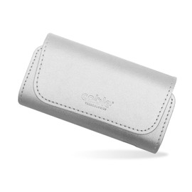 Cable Technologies Luxury Collection Premium PU Leather Case for IQOS 3/3 Duo/2.4 Plus, Canvas and PU Leather Case Organizer Protective Case Bag Accessories (Silver Luxury)