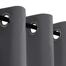 Turquoize Blackout Curtains Extra Wide Sliding Door Curtains for Living Room 108 Inches Thermal Insulated Patio Door Curtain Panel Grommet Window Treatment Curtain, 1 Panel(100Wx108L, Charcoal Gray)