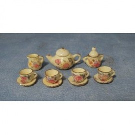 Dolls House Small Yellow Tea Set 1/12th Scale Miniatures