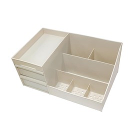 AIMALL Cosmetic Makeup Organizer with Drawers, Skincare Storage Box Holder, Durable Bathroom Holder Case, Space-Saving Design, 11.34 x 7.09 x 5.04 Inches, White, Pink, Blue or Khaki