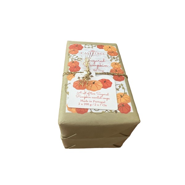 Castelbel Sugared Pumpkin Soap Bar Set 2 x 7 Oz