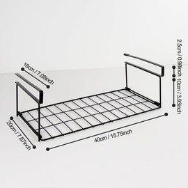 OKOMATCH Foil and Plastic Wrap Organizer Kitchen Under Cabinet Desk Pantry Hanging Organizer Storage Foldable Rack (Black)