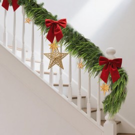 6ft Norfolk Pine Garland - Realistic Christmas Greenery Garland with Real Touch PE Leaves for Indoor Outdoor Holiday Decor 2 Pack