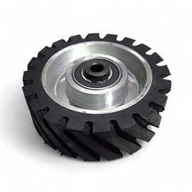 6" x 2" Belt Grinder Contact Wheel,Belt Sander Bearings Serrated Rubber Contact Wheels With 2 heavy Duty bearing 6205 RS