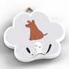 Global Designs DOG PET THEMED HOME DECORATIONS PAWPRINT HOOK WOODEN