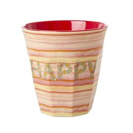 Melamine Medium Cup Happy Pink Print by Rice DK