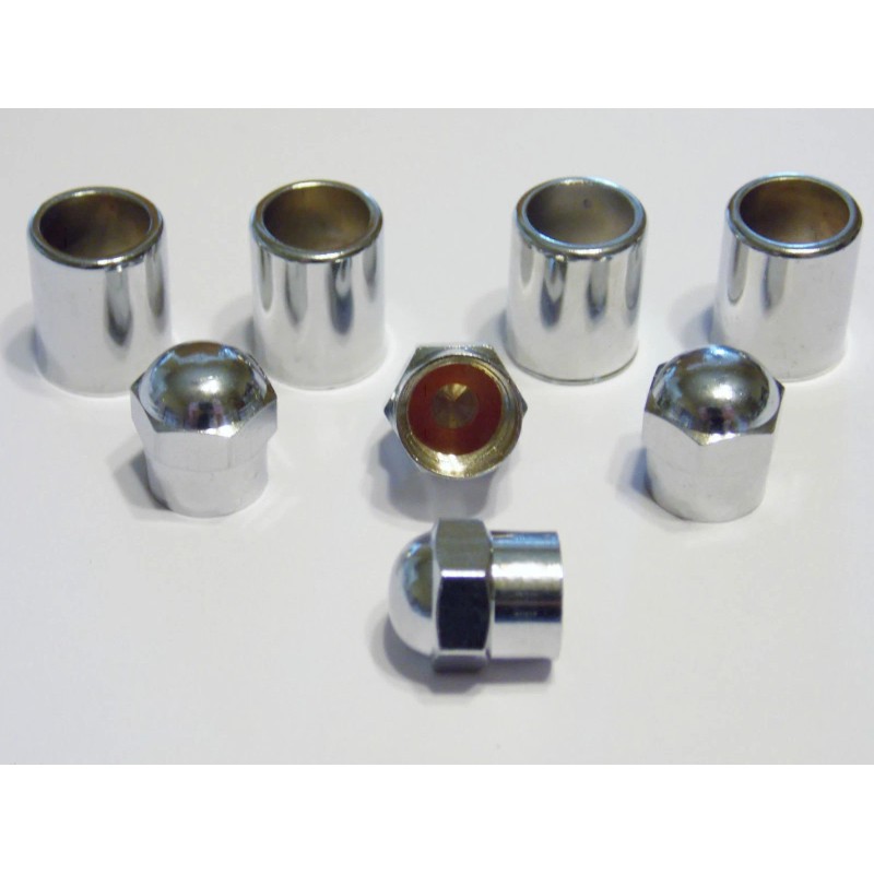Victor™ Chrome Valve Hex Valve Caps and Sleeves - 4