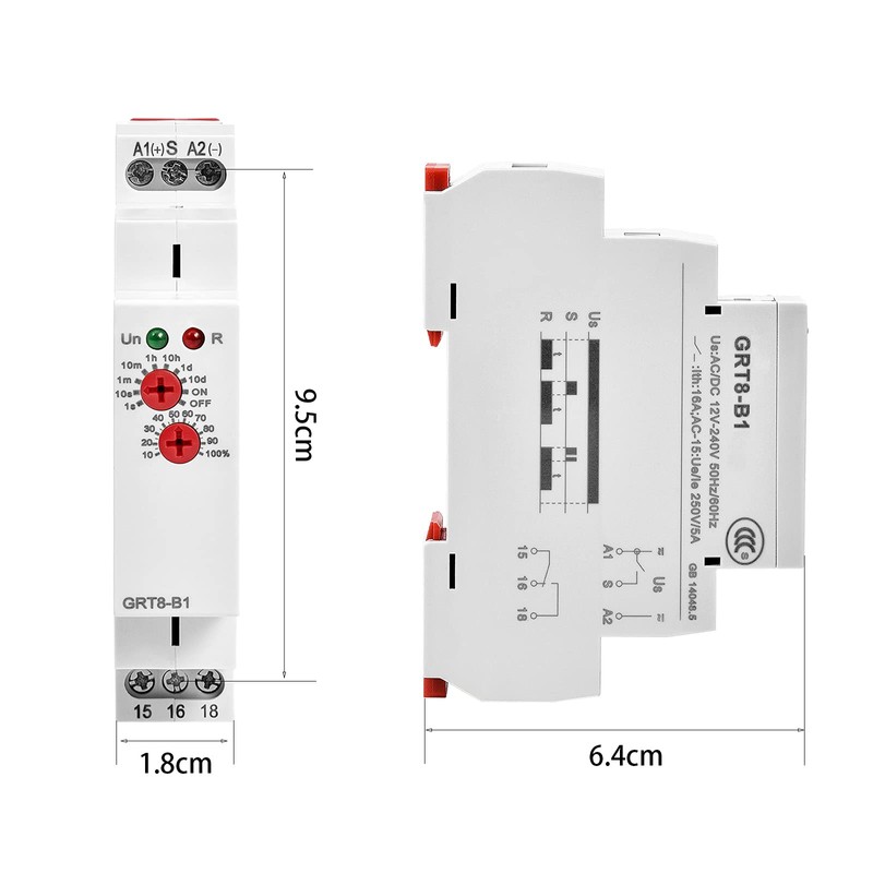 LNKWEL GRT8-B1 Delay Off Time Relay 0.1s-10day Delay 16A AC/DC