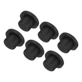 MECCANIXITY High Temp Silicone Plug Mount Dia 14.1mm/0.56 Inch T Shaped Solid Rubber Stopper Hole Plugs for Coating Plating Waterproof Sealing Plugs Black Pack of 6(OD 22mm/0.87 Inch)