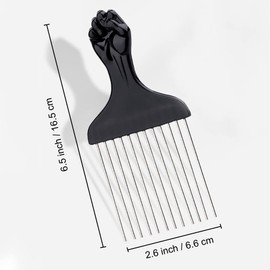 Afro Hair Comb Metal Curling Comb Wide Tooth Comb Curly Hair Product Durable Stainless Steel Straight Round Tooth Tip Hair Styling Tool for Natural Curly Hair, Perm and Afro Large Beards