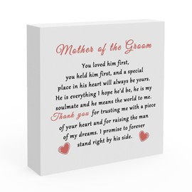 Mother of the Groom Gifts from Bride Wood Box Sign Decor for Home Wedding Gifts for Mother in Law Thank You for Mother in Law Mother of Groom Gift Idea Thank You for Raising the Man of My Dreams