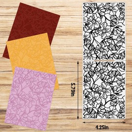 ALIBBON Spring Flower Background Plastic Embossing Folders for Card Making, Floral Background Embossing Folders for DIY Scrapbooking, Flowers Folders for Paper Craft Photo Album Decorations