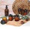 Amolliar Amber Glass Qtip Holder, Apothecary Jars with Matte Black