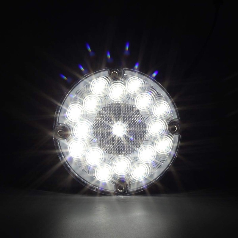 Partsam 2Pcs 7" Round White LED Backup Lights 17 LED