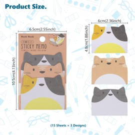 Cute Sticky Notes, 2 Pads Cartoon Animal Self-Stick Notes Cat Shape Memo Pads Cute Page Markers Flags Students Home Office Roommates Gifts Tab Supplies Y7MMBLT