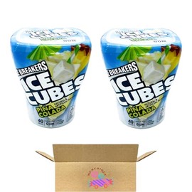 Ice Cubes Chewing Gum, Sugar Free, Pina Colada, 2 Count, 40 Pieces, LIMITED EDITION, (Pack of 2)