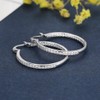 Hoops Earrings 18K White Gold Plated Cubic Zirconia Huggie Earring