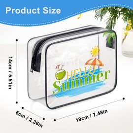Summer Lover Gifts Beach Gift PVC Makeup Bag Summer Gifts for Sister Bestie Friends Zipper Travel Toiletry Pouch Beach Vacation Gifts Birthday Graduation Gifts for Girls Women Transparent Cosmetic Bag