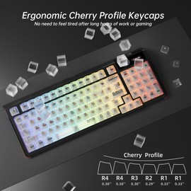 White Clear keycaps, Transparent Keycaps 60 65 75 100 Percent,Crystal Jelly Keyboard Key Cap Set 115 Keys,Cherry Profile Shine Through Keyboard Keycaps for Cherry Gateron MX Mechanical