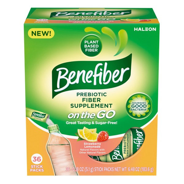 Benefiber Fiber Supplement, Strawberry Lemonade, On The Go Stick Packs,
