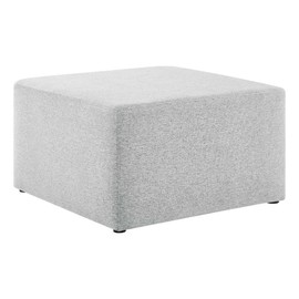 Modway Callum 28 Inch Square Ottoman in Heathered Weave Light Gray - Heathered Woven Fabric - Versatile Coffee Table and Footrest - Couch Ottoman - Living Room Accent Table - Large Footstool