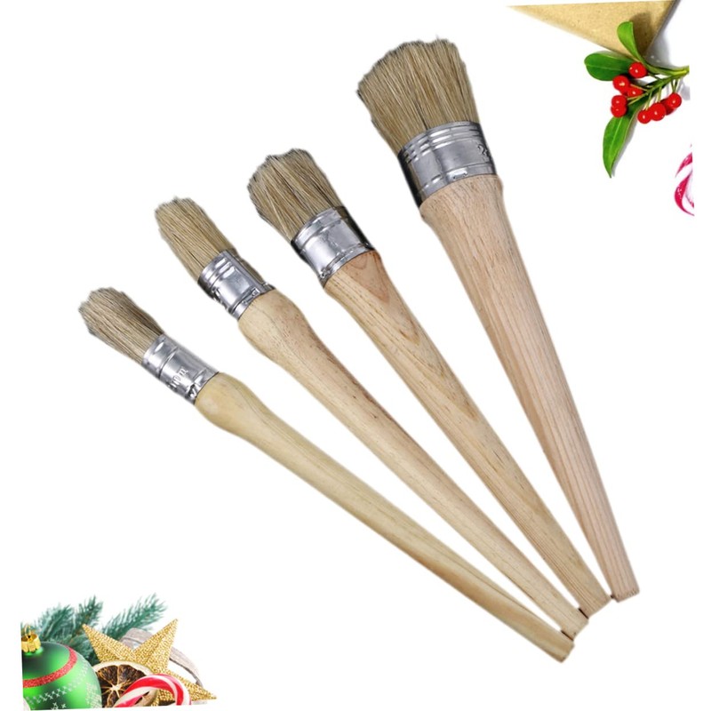 Operitacx 4pcs Round Head Paint Brush Set Large for Fence