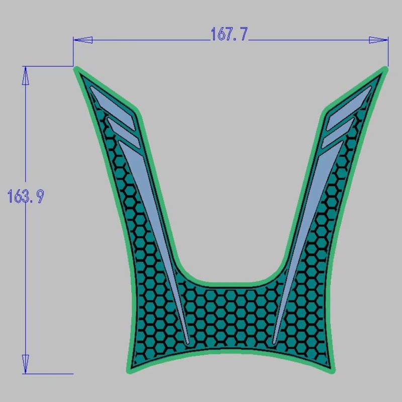BYEMTTY 3D Traction Pad Tank Kit for Kawasaki Versis X