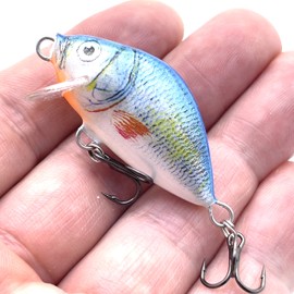 EVERBAY DORADO Wobbler Fishing Lure-Artificial Hard Crankbait-Fishing Tackle, Topwater Life-Like Swimbait for Trout Perch Pike Zander Catfish Chub Barbel Trolling in Freshwater, Floating- LAKE 3.5cm B