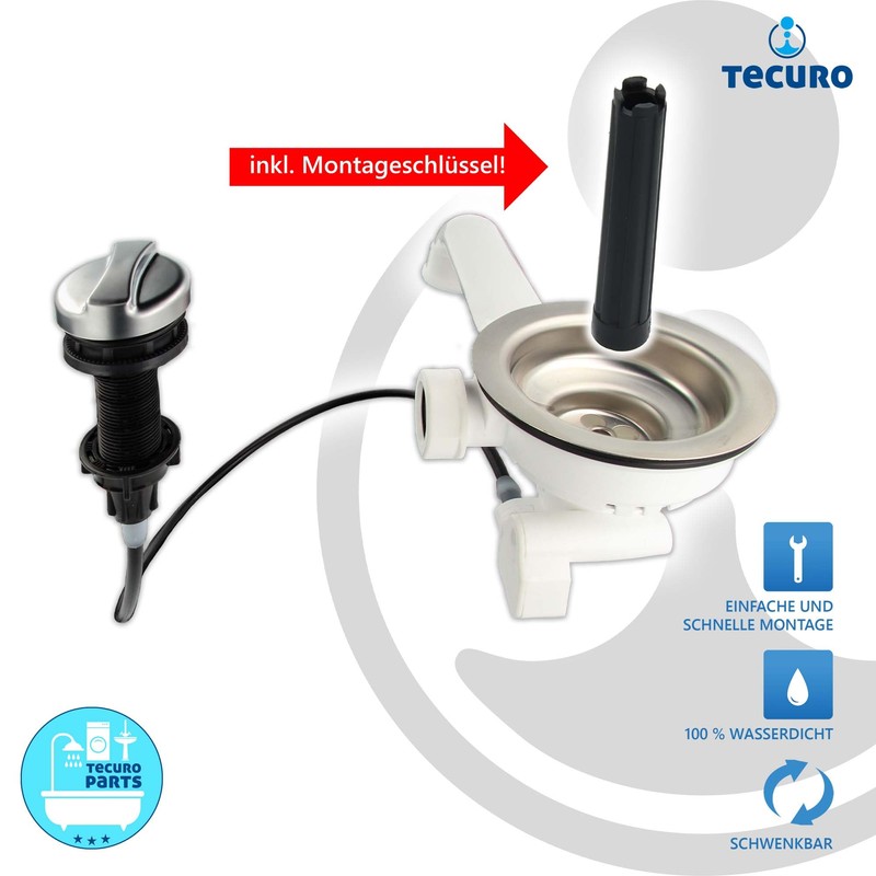 Tecuro Sink Outlet Sink Strainer Basket Valve 3 1/2 Inches