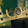Corona y faja de cumpleaños número 40, decoración de fiesta