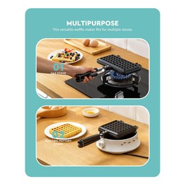 ZDSFSD 1 Piece Waffle Iron Plates Deep Fill Non-Stick Aluminum Alloy Traditional For Easy Clean A