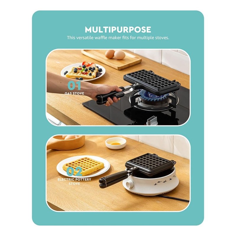 ZDSFSD 1 Piece Waffle Iron Plates Deep Fill Non-Stick Aluminum