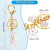 PATIKIL Initial Letter Flower Keychain, Alphabet H Enamel Charm Flower