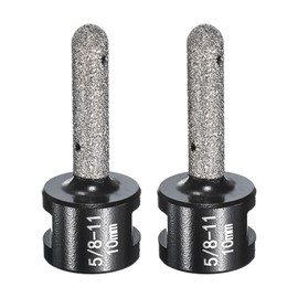 sourcing map 2pcs Diamond Finger Shaped Milling Bit 10mm 2 Holes with 5/8"-11 Thread for Enlarging Shaping Milling Existing Hole on Marble Countertop, Black