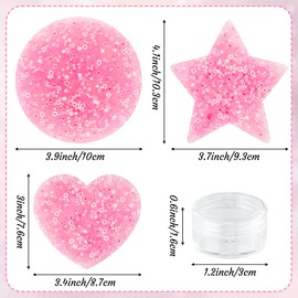 GerdfeiTawtab Pink Skin Picking Fidget Toys - 4Pcs Star Circle Heart Silicone Skin Picking Pads with Plastic Transparent Box, Anxiety Stress Reliever Fidget Toys for Adults Teens