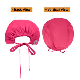 JONATHAN UNIFORM Unisex Scrub Surgical Cap with Cotton Sweatband, Tie Back Adjustable Work Cap for Men and Women (Hot Pink)