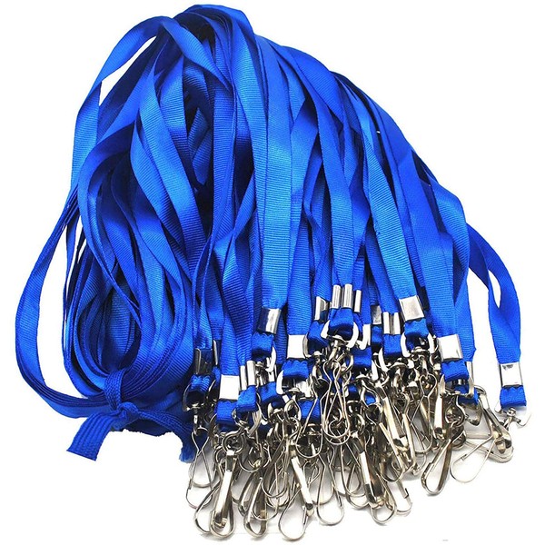 Beebel Beebel Blue Lanyard Bulk Lanyards for Id Badges Flat