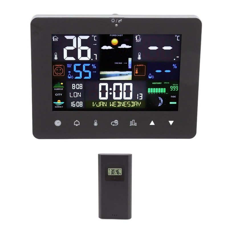 Weather Clock Humidity Temperature Sensor Meter Thermometer for Home Office
