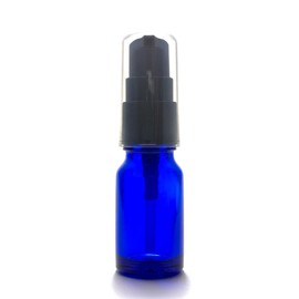 Balm Bureau Aroma Light Filtering Bottle, 0.3 fl oz (10 ml), Cobalt [Pump: Black] [Set of 5]