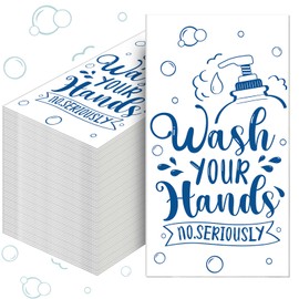 Seajan 200 Packs Bathroom Paper Napkins Disposable Bathroom Paper Bathroom Guest Hand Towels Decorative Bathroom Paper Napkins for Hostess Gifts Shower Spa Wedding Birthday Party Supply (Dark Blue)