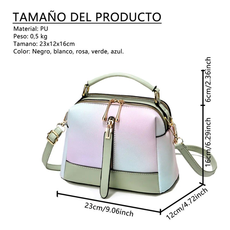 Ninzi® Bolso Bandolera De Gran Capacidad Para Mujeres Color Negro
