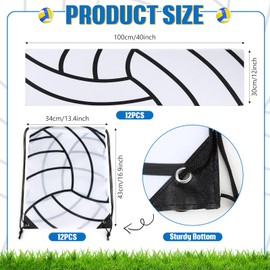 Hahafelt 24 Pack Volleyball Gifts Soccer Drawstring Bag Including 12 Pcs Volleyball Cooling Towels, 12 Pcs Volleyball Drawstring Backpack Volleyball Party Favor for Teen Sport Team Gift