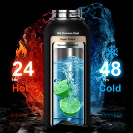 OneTigris Stainless Steel Water Bottle, Water Bottle, 0.9 L High Capacity, Sports Bottle with Good Insulation Effect for Bike, Camping, Yoga, Gym, Airsoft, Camo Black, 32 oz