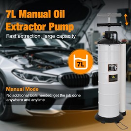 GOOACC Oil Extractor Pump for Oil Change Vacuum Pump 7L Manual Fluid Extractor Tools Kit with 4 Tubes and Storage Hole Oil Suction Pump Extractor for Automotive Boats Fluid Vacuum Evacuation Transfer