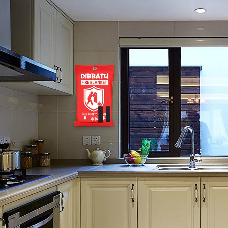 DIBBATU Fire Blanket for Home and Kitchen, Fire Blankets Emergency