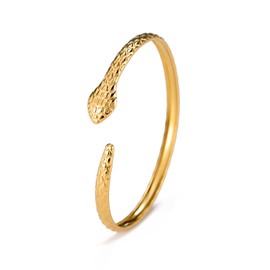 VASSAGO Snake Bracelet Open Bangle Snake Bracelet Wrap Bracelet Bypass Bracelet Adjustable Animal Cuff Snake Hand Jewelry for Women and Girls, stainless steel, No Gemstone