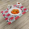 Lunarable Modern Place Mats Set of 4, Pattern with Red