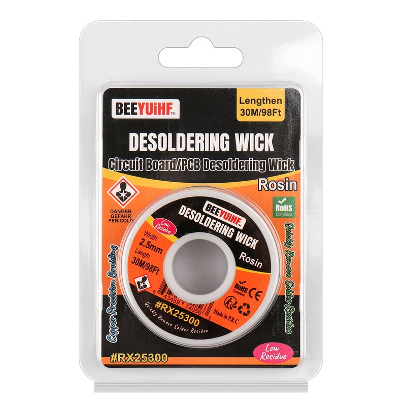 BEEYUIHF Desoldering Wire, 30 m - 98 ft Desoldering Wire,