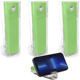 3 Acuvar 3 in 1 Reusable Fingerprint Proof Screen Mist Spray Cleaner with Microfiber and Phone Stand for Phones, Tablets, Laptops, & Car Screens (Green)