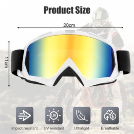 HOTUT Bike Motorcycle Goggles for Riding, Dirt, Ski, ATV, Racing, Windproof & Dustproof Dirt Bike Motocross Goggles, UV400 Eyewear Padded Soft Thick Foam, Motocross Helmet Windproof Glasses for Adults